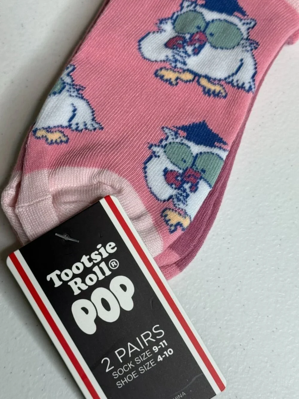 Tootsie Pop Owl 2 Pair Low Cut Ankle Socks Womens 4-10 Candy NWT
